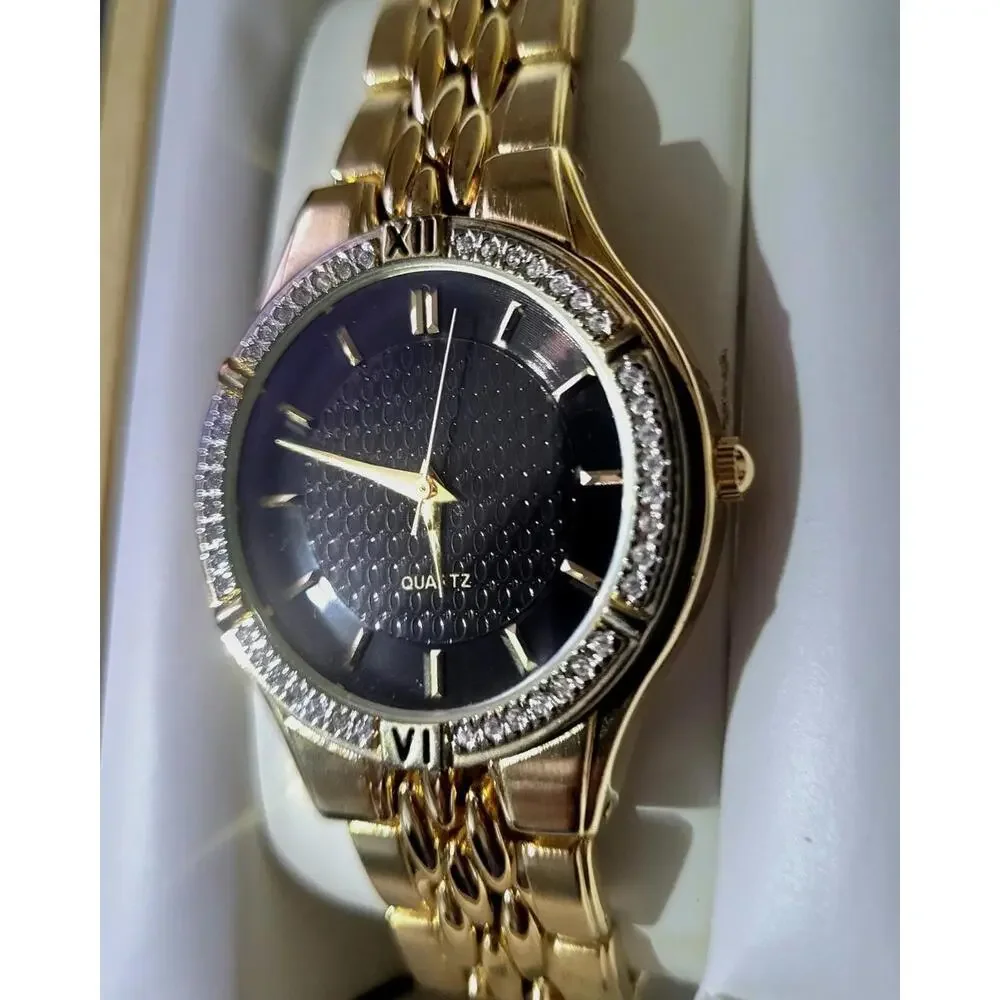 Vintage Gruen‎ Embassy Diamond Bezel Mens Watch New In Box